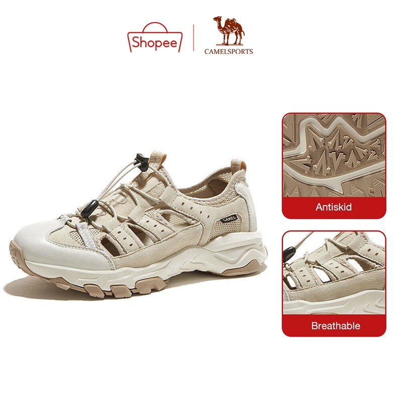 CAMEL SPORTS ใหม่ รองเท้าแตะลาลอง ผ้าตาข่าย ระบายอากาศ กันลื่น ทนต่อการสึกหรอ เหมาะกับการเล่นกีฬา สาหรับสตรี