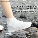 Rten ใหม่รองเท้ากันน้าซิลิโคน AntiSlip Rain Boots รองเท้าผ้าใบ Unisex Protector สาหรับกลางแจ้ง Rainy Day Reusable Rain Shoe Cover N