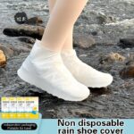 YLB ใหม่รองเท้ากันน้าซิลิโคน AntiSlip Rain Boots Unisex รองเท้าผ้าใบสาหรับกลางแจ้ง Rainy Day Reusable Rain Shoe Cover ใหม่