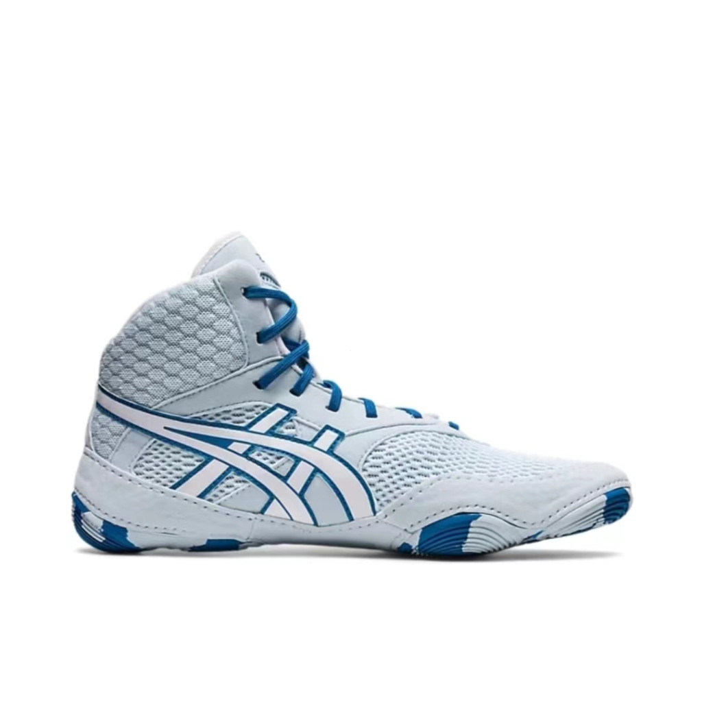 ASICS เอสิค แมทเบลเซอร์ รองเท้าเทรนนิ่ง กันลื่น สาหรับผู้ชาย ผู้หญิง สีเทาน้าเงิน