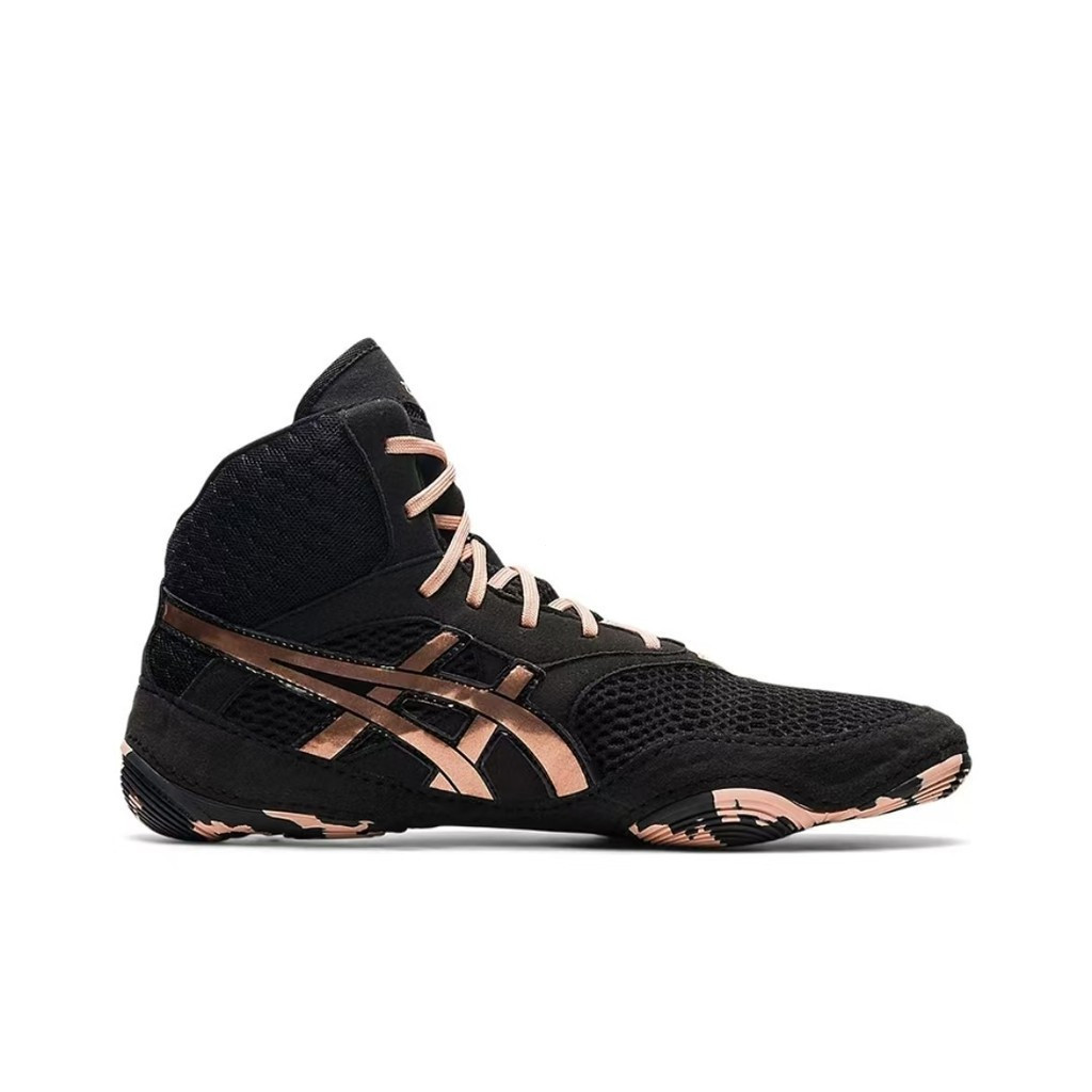 ASICS เอสิค แมท เสื้อสูทแฟชั่น สาหรับผู้ชายและผู้หญิง กันลื่น ทนต่อการสึกหรอ น้าหนักเบา และสะดวกสบาย รองเท้าเทรนนิ่ง สีดา โรสโกลด์
