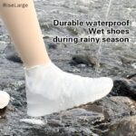 RiseLarge ใหม่รองเท้ากันน้าซิลิโคน AntiSlip Rain Boots รองเท้าผ้าใบ Unisex Protector สาหรับกลางแจ้ง Rainy Day รองเท้ากันฝนแบบใช้ซ้าได้ใหม่
