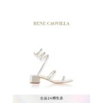 รองเท้าแตะส้นกลางประดับคริสตัลซีรีส์ RENE CAOVILLACHANDELIER RC