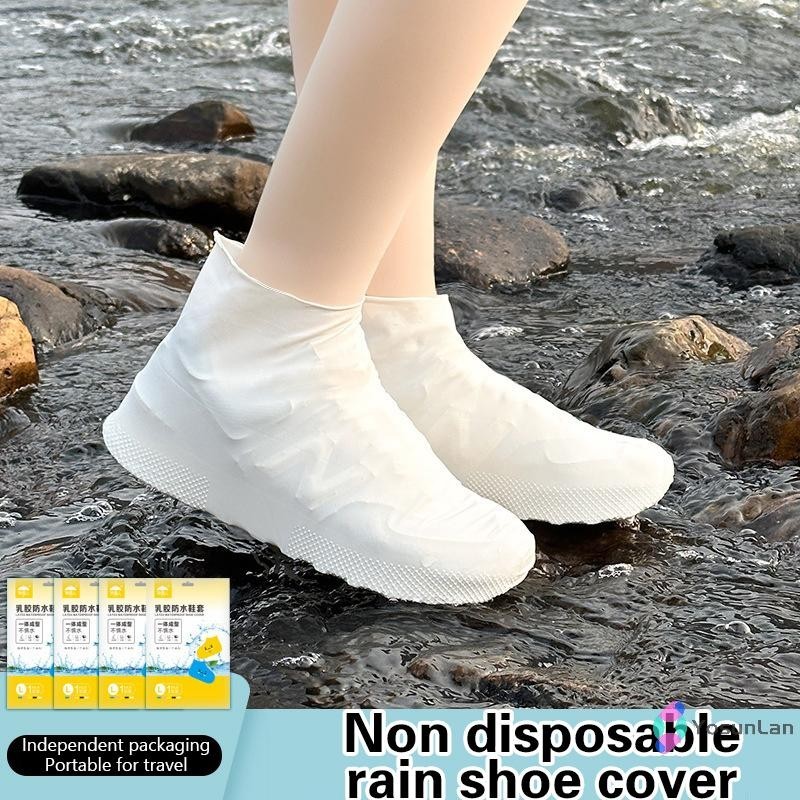 YosunLan ใหม่รองเท้ากันน้าซิลิโคน AntiSlip Rain Boots รองเท้าผ้าใบ Unisex Protector สาหรับกลางแจ้ง Rainy Day Reusable Rain Shoe Cover ใหม่