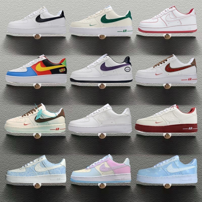 Putian Air Force One AF1 รองเท้าผ้าใบต่ำสำหรับผู้ชายและผู้หญิง Aj รองเท้าผู้ชายกาแฟนมรองเท้าสตรีกิ้