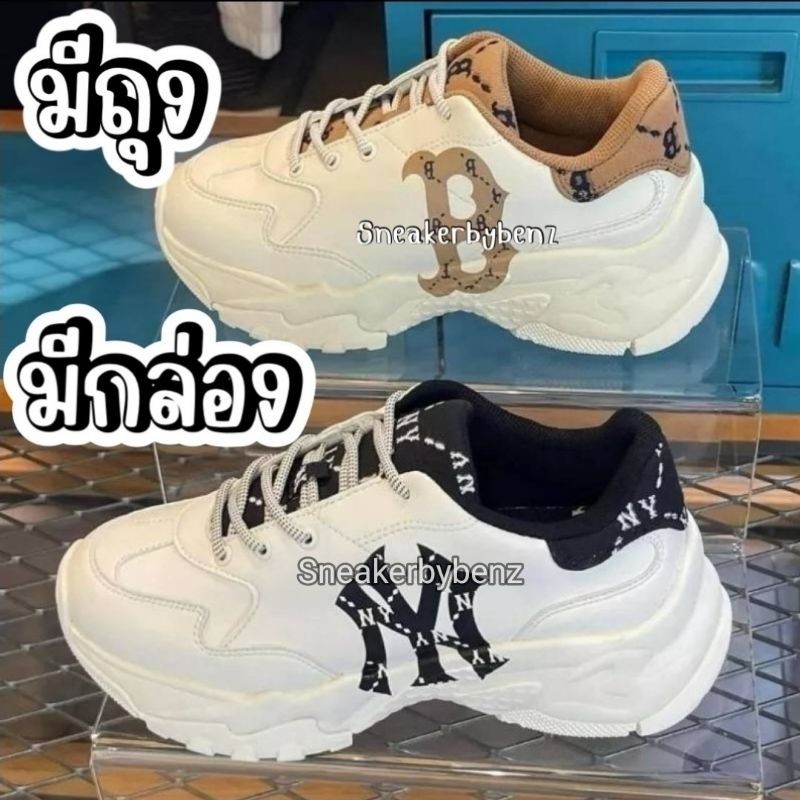 มีกล่องมีถุง รองเท้าผ้าใบMLB รองเท้าMLB NY NEW YORK พื้นสูงใส่น่ารัก มีกล่องมีถุงMade in Korea