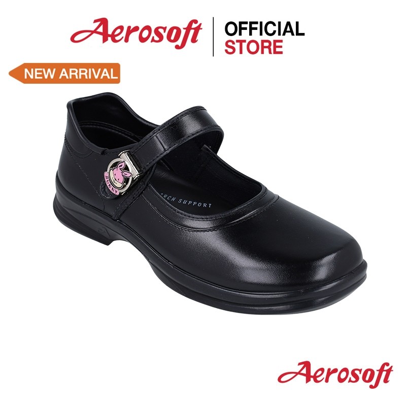 Aerosoft แอโร่ซอฟ รองเท้านักเรียนเพื่อสุขภาพ สีดำ รุ่น SG333