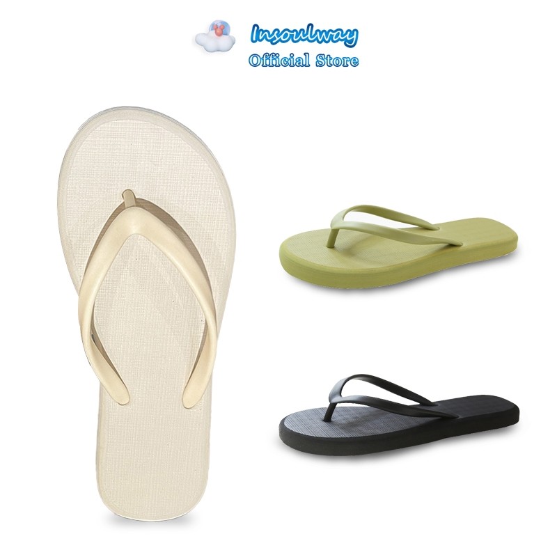Insoulway Flip Flops รองเท้าแตะคุณภาพสูง รองเท้าแตะลายเจลลี่ น้ำหนักเบา และเด้งดึ๋ง พื้นหนา IRZT02