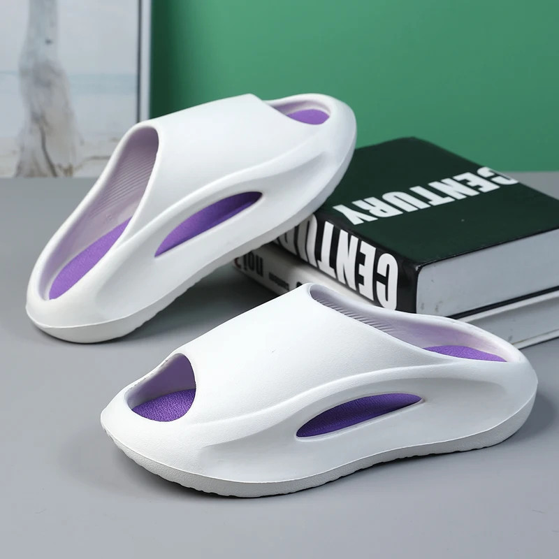 ใหม่ผู้ชายและผู้หญิงน้าหนักเบาลื่นแฟชั่นรองเท้าแตะกลางแจ้งคู่รองเท้าแตะชายหาดครอบครัวห้องน้า Flipflops 5DI76D