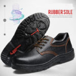 พื้นเหล็ก รองเท้านิรภัย ป้องกันการชนและป้องกันการแทง