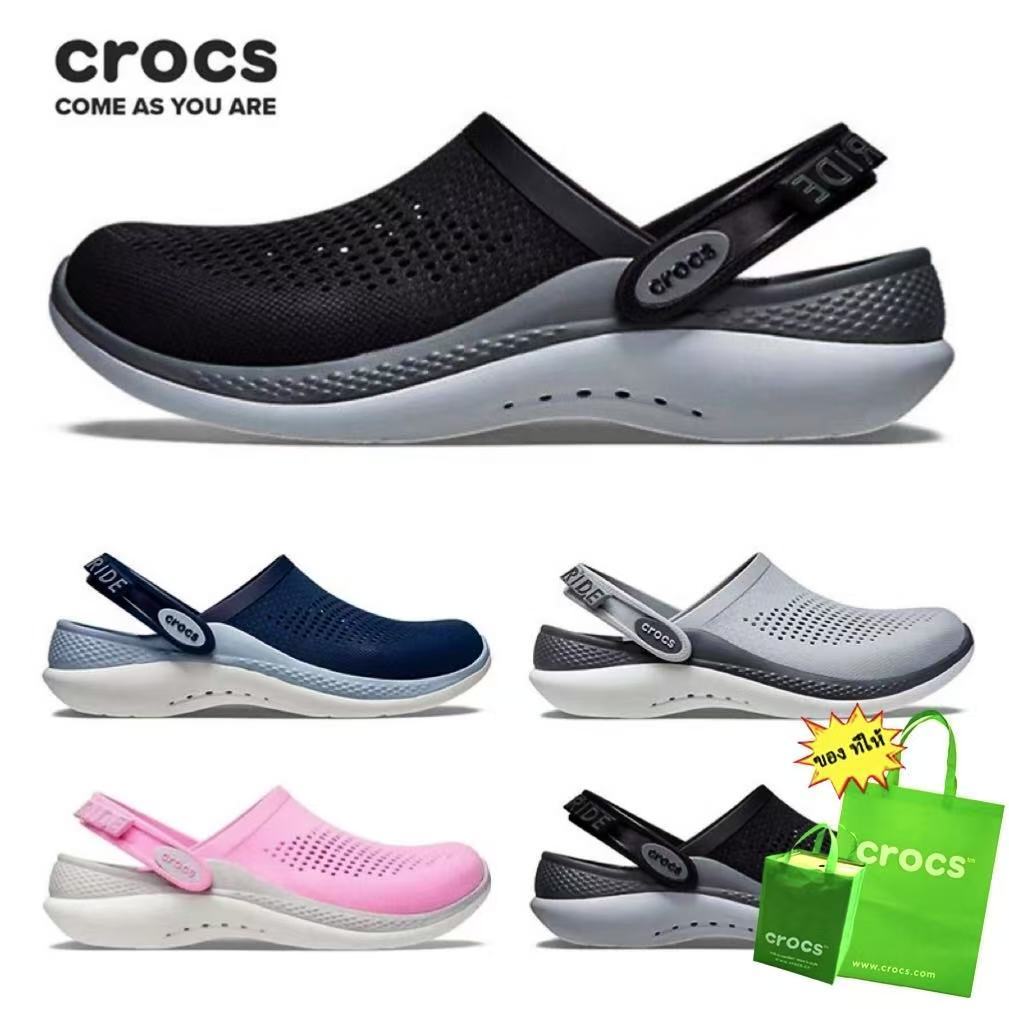 CROCS Literide 360 คลาสสิกclog ระบายอากาศรองเท้าแตะนุ่มราคาถูกกว่าร้านค้าจัดส่งได้เร็วขึ้นกรุงเทพผม