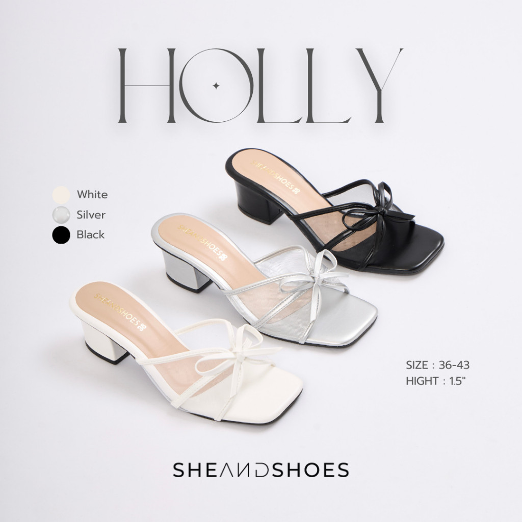 Holly รองเท้าส้นสูง 15 นิ้ว Sz36 43 ผ้าซีทรู สวยมาก น่ารักที่สุดดด