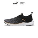 PUMA RUNNING รองเท้าวิ่งผู้หญิงผ้าถักแบบสวม Softride Remi สีดำ 30983401