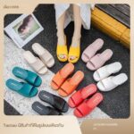 รองเท้าแตะ ส้นแบน แฟชั่นฤดูร้อน สาหรับผู้หญิง ใส่ในบ้าน และห้องน้า