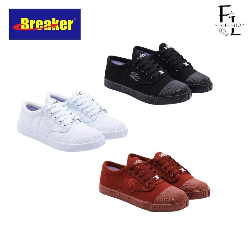 รองเท้านักเรียน รองเท้าผ้าใบ Breaker 4x4 รองเท้านักเรียนชายหญิง สี ดำ ขาว น้ำตาล เบอร์ 2947
