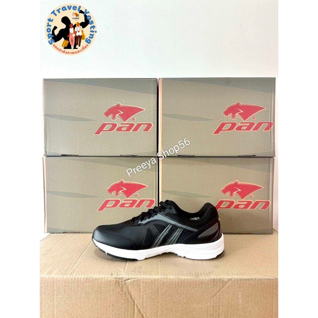 รองเท้าPAN รองเท้าผ้าใบใส่วิ่งสีดำ รุ่น PF16M9 แท้100Sport Travel Yosting