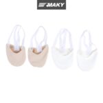 MAKY รองเท้ายิมนาสติกครึ่งความยาว สีเบจ สำหรับเต้นรำและออกกำลังกาย