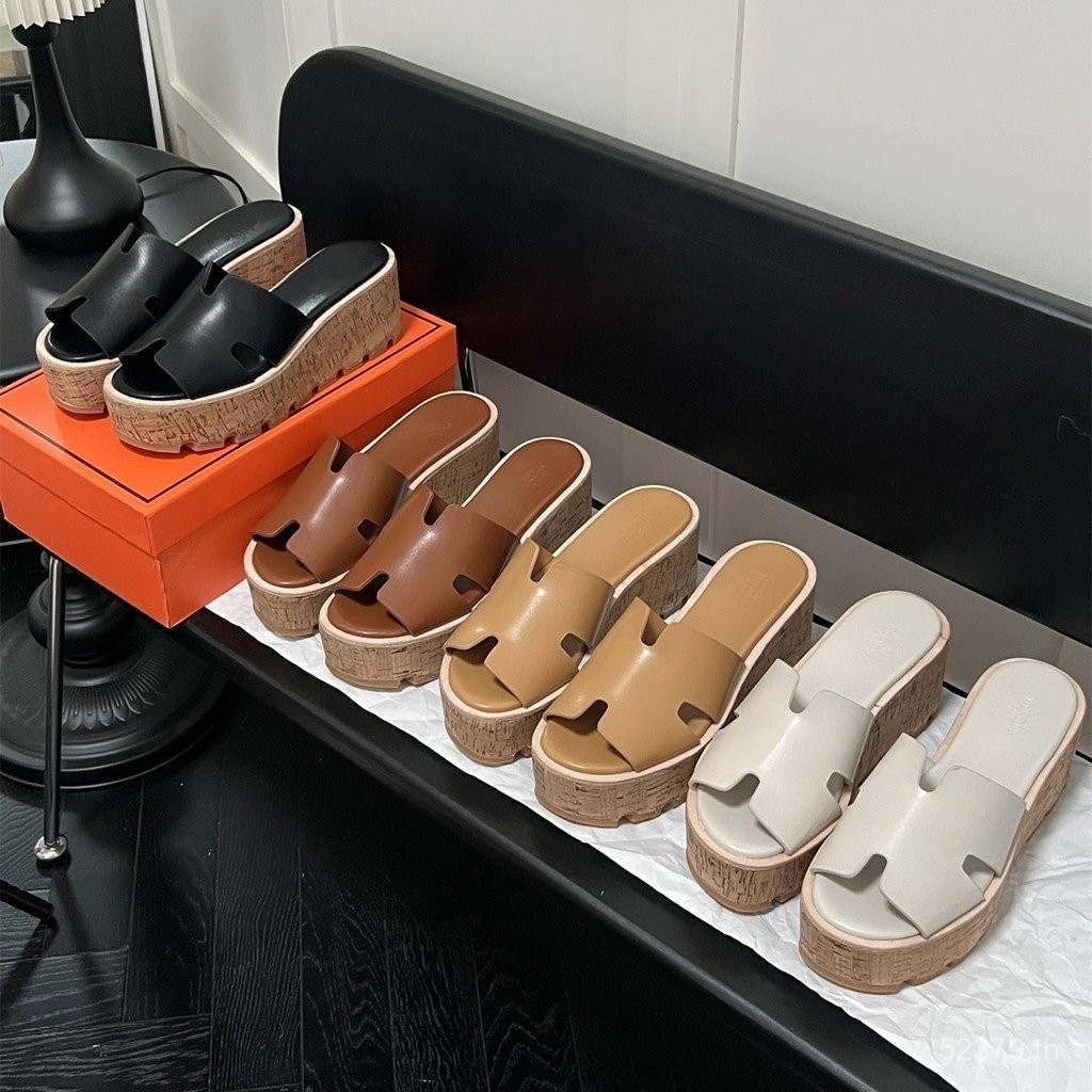 รองเท้าส้นสูงรองเท้าแตะผู้หญิงสไตล์โรมันหนัง ชม พื้นหนา