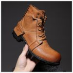 COD Original Fashion Designer Goodyear Soldier Mens High Boots Casual Shoes Mens Retro Motorcycle Boots Plant Calfskin 2025