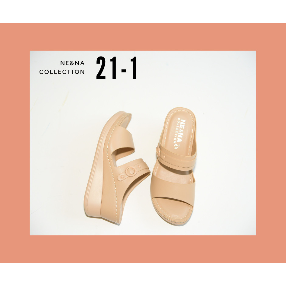 รองเท้าผู้หญิงเเบบเเตะสวมส้นเตารีด No 211 NENA Collection Shoes