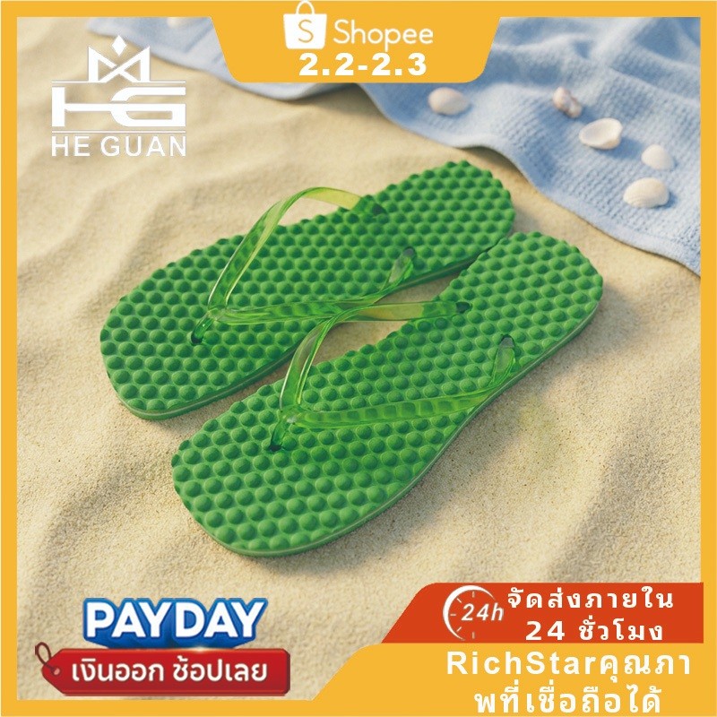 ปลาค็อด สไตล์เดียวกันสาหรับผู้ชายผู้หญิงรองเท้าแตะนวดเท้า อีวา หนากันน้ากันลื่นกลางแจ้งเหมาะสาหรับชายหาดCOD เตรียมการจัดส่ง