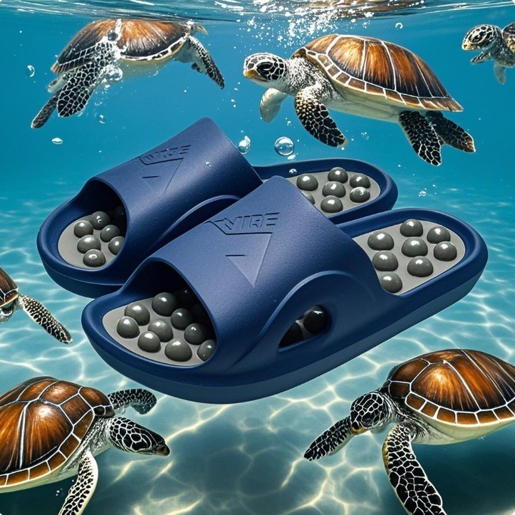 ผู้ชาย PVC ทนต่อการสึกหรอนวด FlipFlops AntiSlip Shiatsu Board ห้องน้า