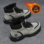 สไตล์รองเท้าหิมะ cod Boots รองเท้าผู้ชาย Antislip ทนต่อการสึกหรอแฟชั่นเครื่องมืออินเทรนด์ Martin ผู้ชายแฟชั่น Retro ขนแกะหนาฤดูหนาวความอบอุ่น Plus H8BW