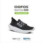 OOFOS Mens OOmy Stride X1 White Black รองเท้าเพื่อการฟื้นฟู